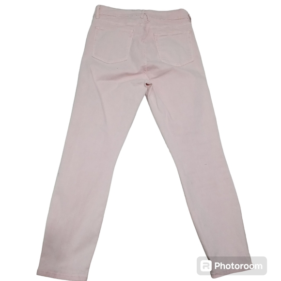 Good American Pink Crop Skinny Jeans High Rise Stretch Soft Pastel Size 15 - Picture 8 of 8